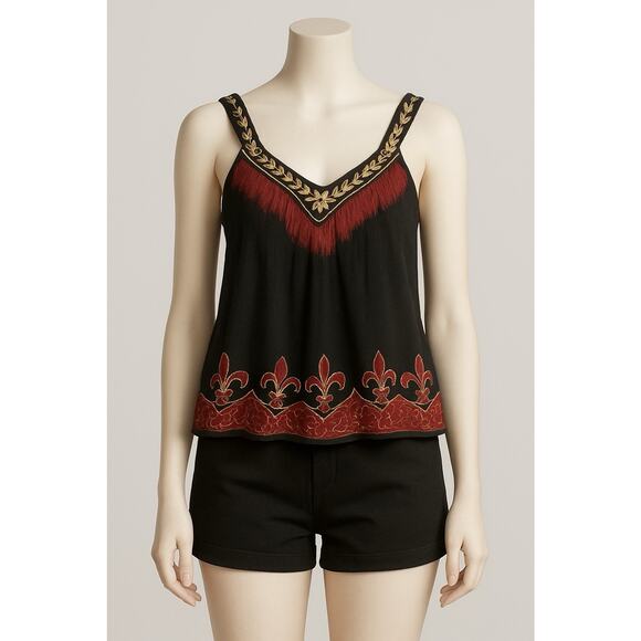 Women’s V Neck Sleeveless Free Size Top Shoreline Bohemian Hippie Relaxed Beach - Picture 1 of 8